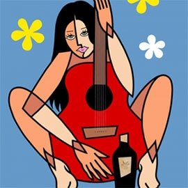 Girl With Red Guitar